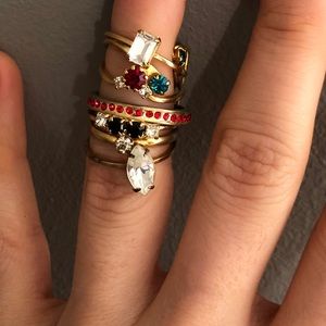 7 Stacking Rings Dainty, Colorful Must haves